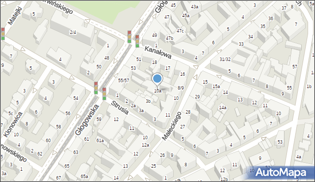 Poznań, Małeckiego Antoniego, 10a, mapa Poznania