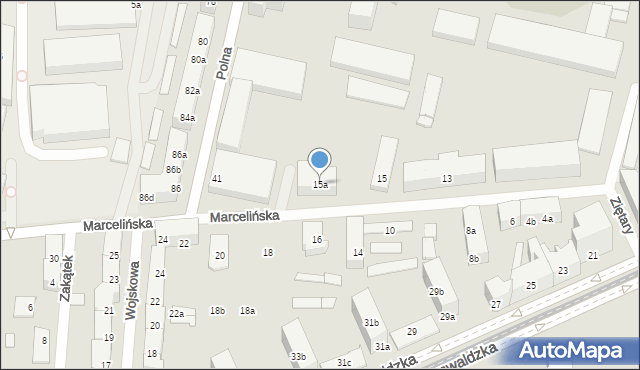 Poznań, Marcelińska, 15a, mapa Poznania