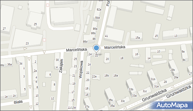 Poznań, Marcelińska, 22, mapa Poznania