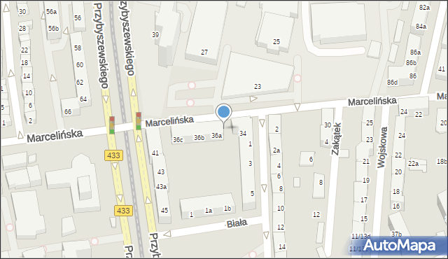 Poznań, Marcelińska, 32, mapa Poznania