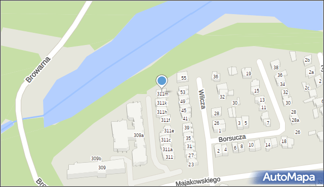 Poznań, Majakowskiego Włodzimierza, 311m, mapa Poznania