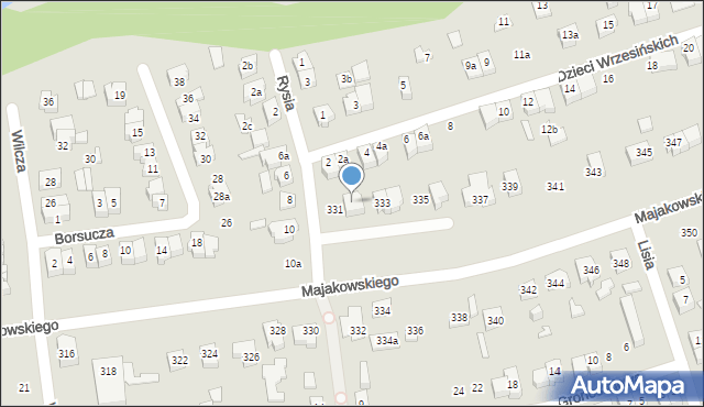 Poznań, Majakowskiego Włodzimierza, 331a, mapa Poznania