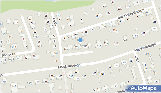 Poznań, Majakowskiego Włodzimierza, 333a, mapa Poznania