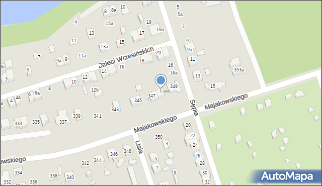 Poznań, Majakowskiego Włodzimierza, 347a, mapa Poznania