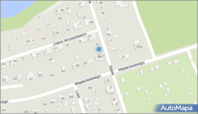 Poznań, Majakowskiego Włodzimierza, 349, mapa Poznania