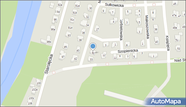 Poznań, Makoszowska, 31, mapa Poznania