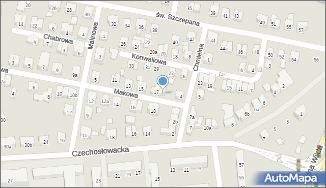 Poznań, Makowa, 19, mapa Poznania