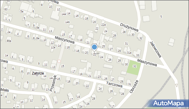 Poznań, Maszynowa, 22, mapa Poznania