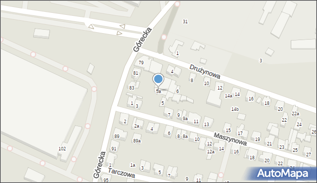 Poznań, Maszynowa, 5a, mapa Poznania