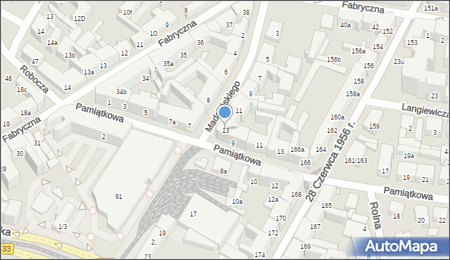 Poznań, Madalińskiego Antoniego Józefa, gen., 13, mapa Poznania
