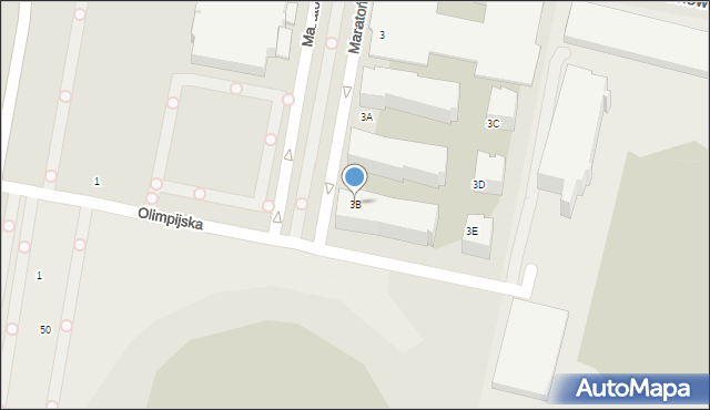 Poznań, Maratońska, 3B, mapa Poznania