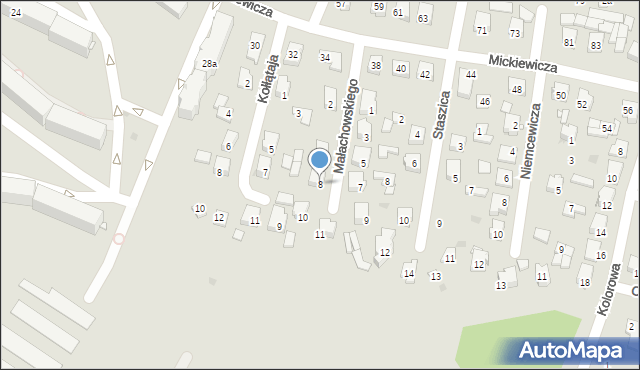 Praszka, Małachowskiego, 8, mapa Praszka