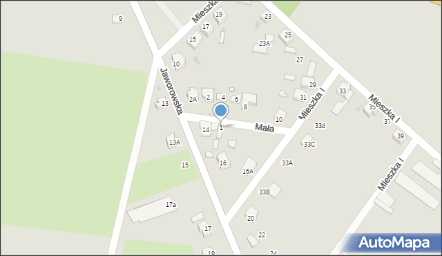 Prochowice, Mała, 1, mapa Prochowice