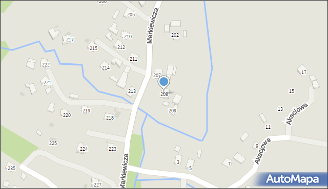 Pruchnik, Markiewicza Bronisława, bł. ks., 208, mapa Pruchnik