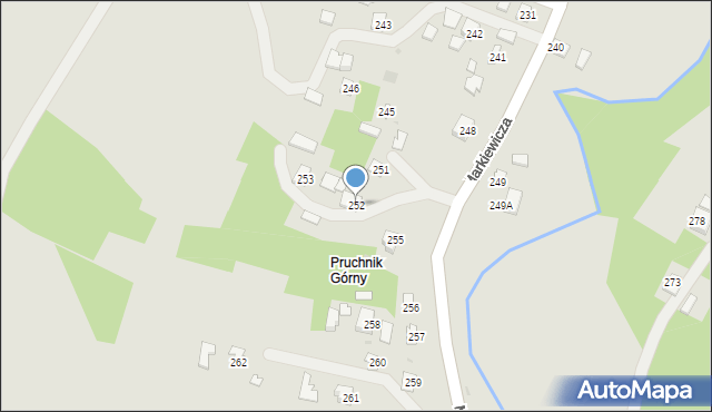 Pruchnik, Markiewicza Bronisława, bł. ks., 252, mapa Pruchnik