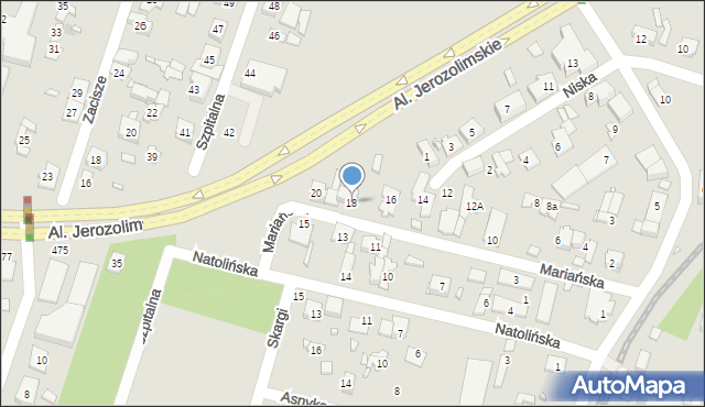 Pruszków, Mariańska, 18, mapa Pruszków