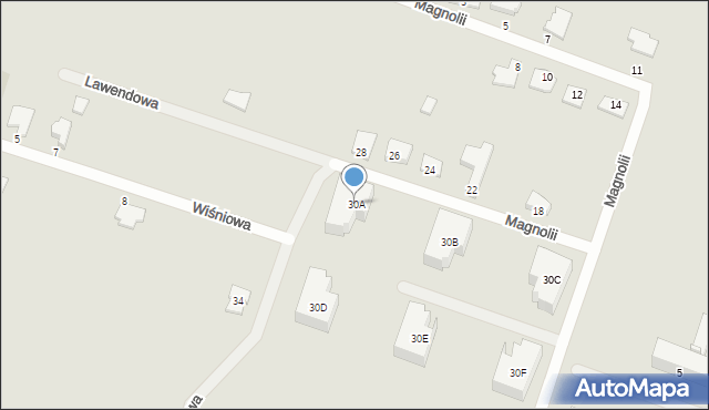 Przasnysz, Magnolii, 30A, mapa Przasnysz