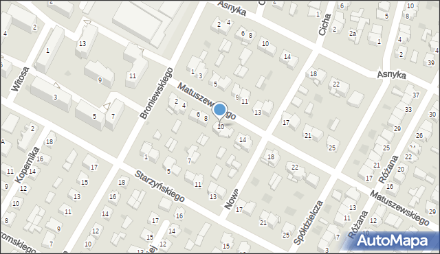 Przasnysz, Matuszewskiego Bronisława, 10, mapa Przasnysz