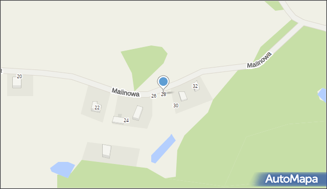 Przetoczyno, Malinowa, 28, mapa Przetoczyno