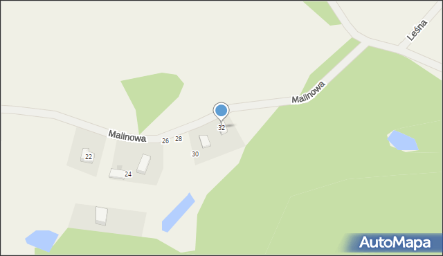 Przetoczyno, Malinowa, 32, mapa Przetoczyno