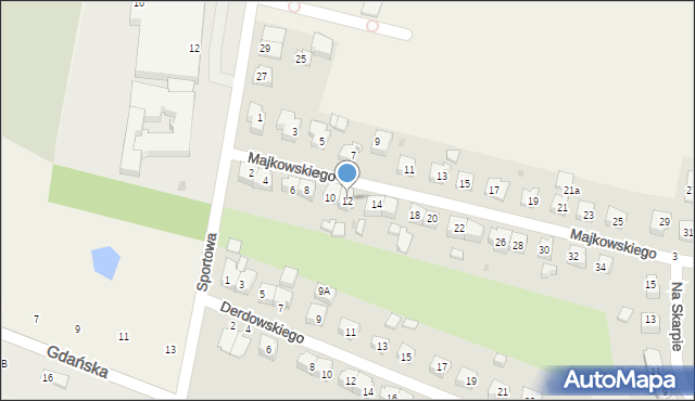 Przodkowo, Majkowskiego Aleksandra, dr., 12, mapa Przodkowo