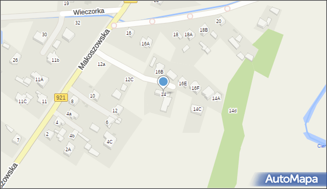 Przyszowice, Makoszowska, 14, mapa Przyszowice