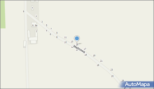 Psucin, Malinowa, 15, mapa Psucin