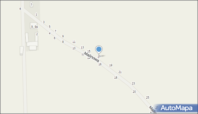 Psucin, Malinowa, 17, mapa Psucin