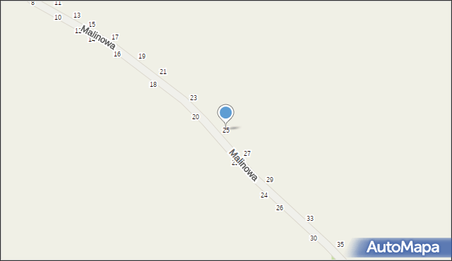 Psucin, Malinowa, 25, mapa Psucin