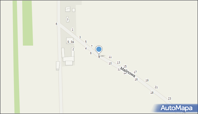 Psucin, Malinowa, 8, mapa Psucin