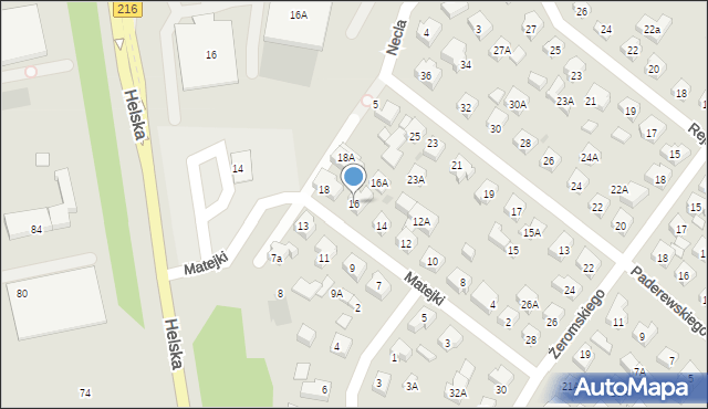 Puck, Matejki Jana, 16, mapa Puck