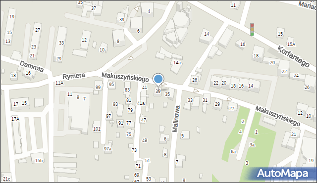 Radlin, Makuszyńskiego Kornela, 39, mapa Radlin