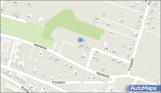 Radlin, Mariacka, 57d, mapa Radlin