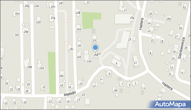 Radlin, Matejki Jana, 10a, mapa Radlin