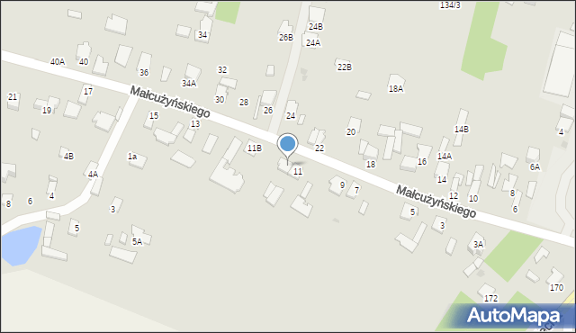 Radom, Małcużyńskiego Witolda, 11A, mapa Radomia