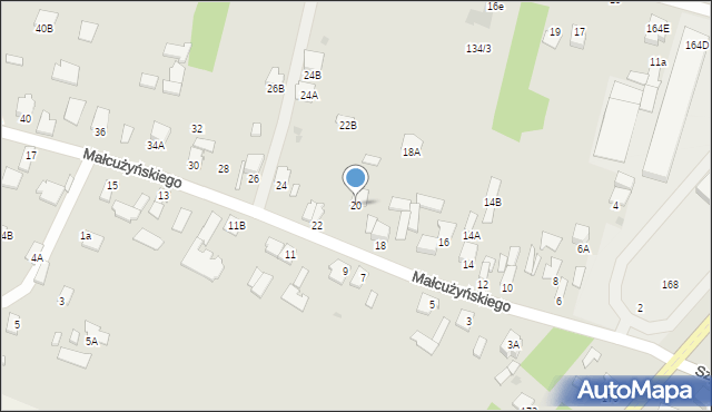 Radom, Małcużyńskiego Witolda, 20, mapa Radomia