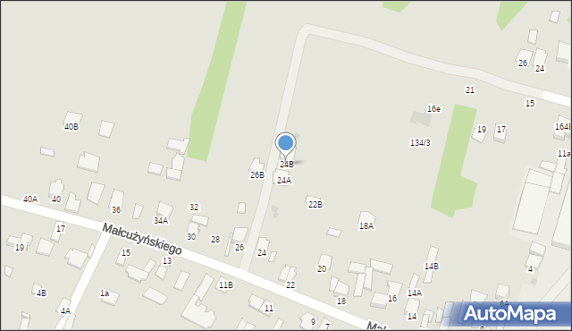 Radom, Małcużyńskiego Witolda, 24B, mapa Radomia