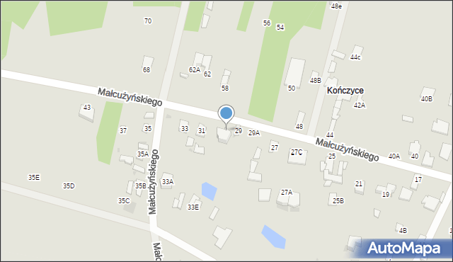 Radom, Małcużyńskiego Witolda, 31A, mapa Radomia