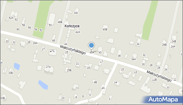 Radom, Małcużyńskiego Witolda, 40A, mapa Radomia