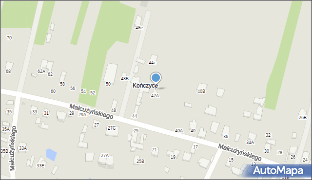 Radom, Małcużyńskiego Witolda, 42B, mapa Radomia