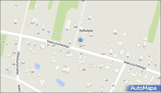 Radom, Małcużyńskiego Witolda, 44, mapa Radomia