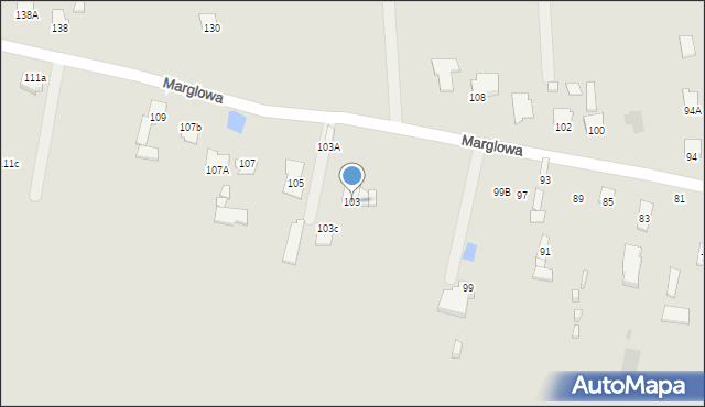 Radom, Marglowa, 103, mapa Radomia