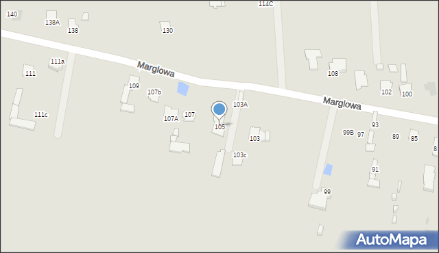 Radom, Marglowa, 105, mapa Radomia