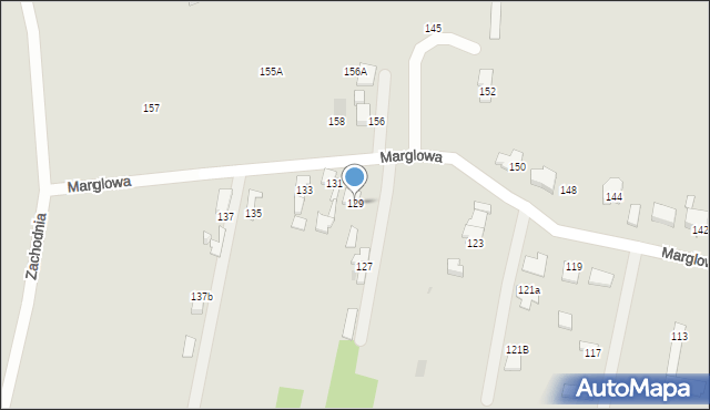 Radom, Marglowa, 129, mapa Radomia