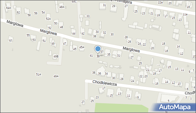 Radom, Marglowa, 39, mapa Radomia