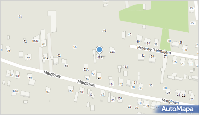 Radom, Marglowa, 48A, mapa Radomia