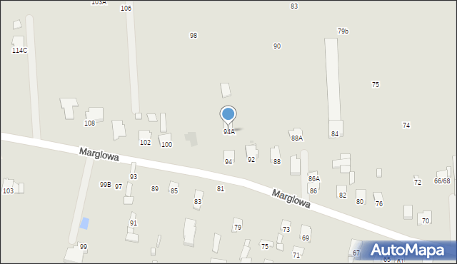 Radom, Marglowa, 94A, mapa Radomia