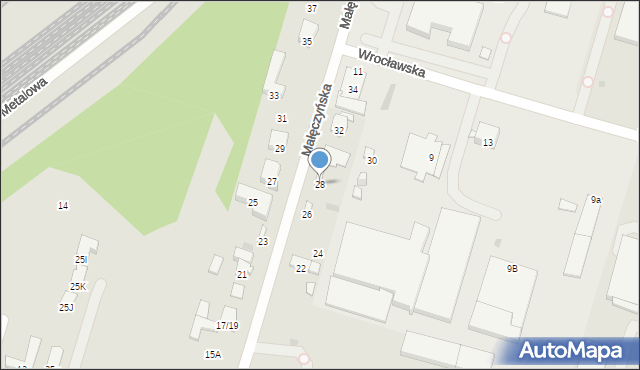 Radom, Małęczyńska, 28, mapa Radomia