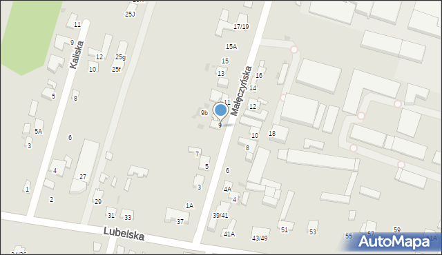 Radom, Małęczyńska, 9a, mapa Radomia