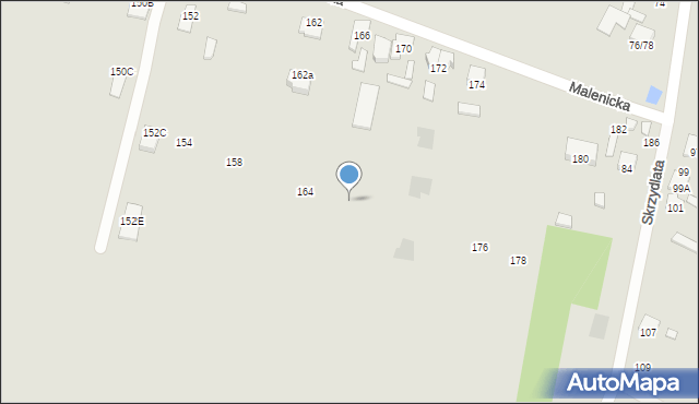 Radom, Malenicka, 168, mapa Radomia